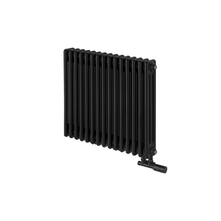 Grzejnik żeberkowy poziomy retro Column Line CL3E-575x695-D50L/P czarny