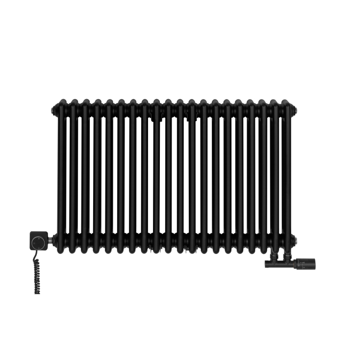 Grzejnik żeberkowy poziomy retro Column Line CL3E-575x920-D50L/P czarny