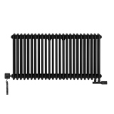 Grzejnik żeberkowy poziomy retro Column Line CL3E-575x1145-D50L/P czarny