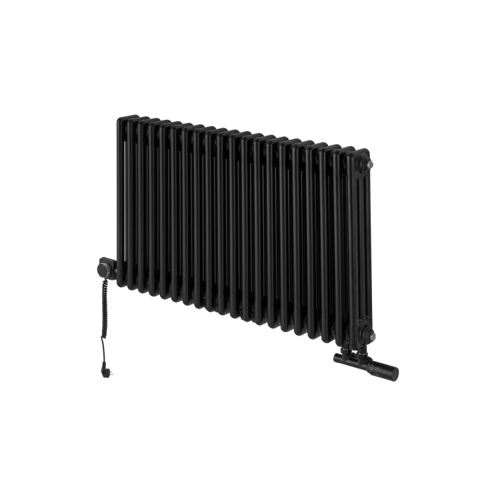Grzejnik żeberkowy poziomy retro Column Line CL3E-575x920-D50L/P czarny