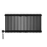 Grzejnik żeberkowy poziomy retro Column Line CL3E-575x1145-D50L/P czarny