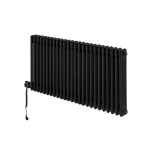 Grzejnik żeberkowy poziomy retro Column Line CL3E-575x1145-D50L/P czarny