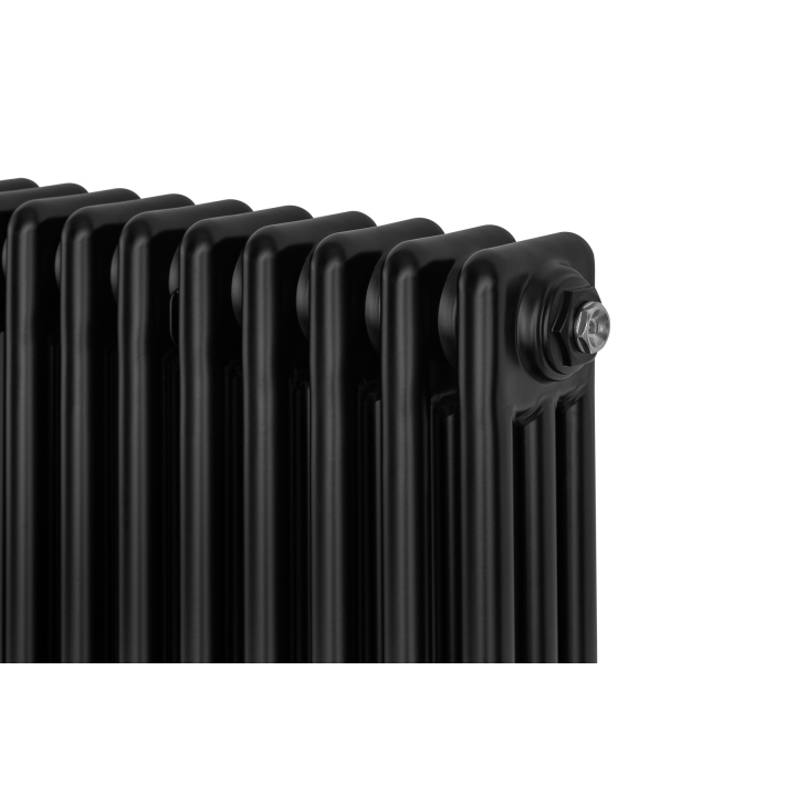 Grzejnik żeberkowy poziomy retro Column Line CL3E-575x695-B500 czarny