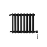 Grzejnik żeberkowy poziomy retro Column Line CL3E-575x695-B500 czarny