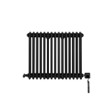 Grzejnik żeberkowy poziomy retro Column Line CL3E-575x695-B500 czarny