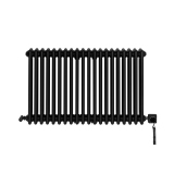 Grzejnik żeberkowy poziomy retro Column Line CL3E-575x920-B500 czarny