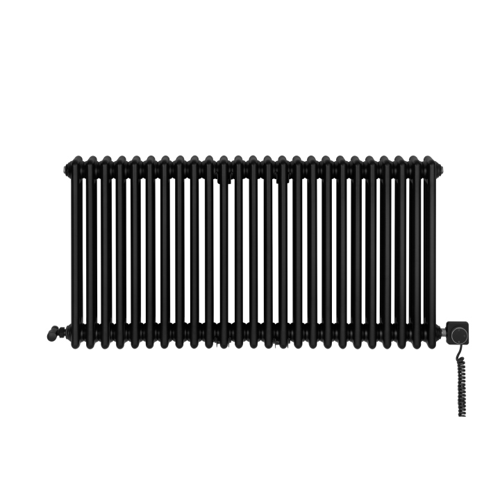 Grzejnik żeberkowy poziomy retro Column Line CL3E-575x1145-B500 czarny