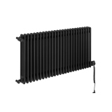 Grzejnik żeberkowy poziomy retro Column Line CL3E-575x1145-B500 czarny