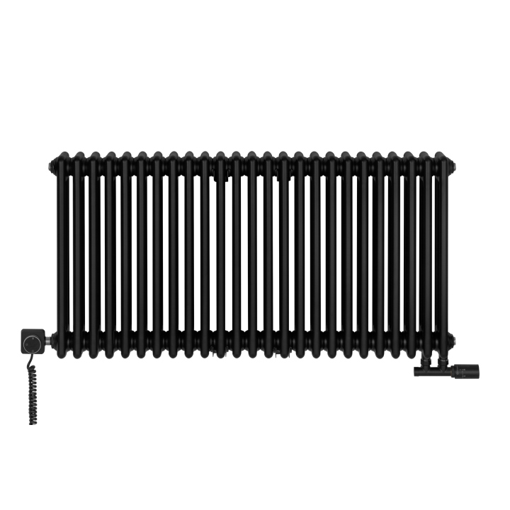 Grzejnik dekoracyjny hybrydowy poziomy CL3E 575x1145 czarny SQUARE