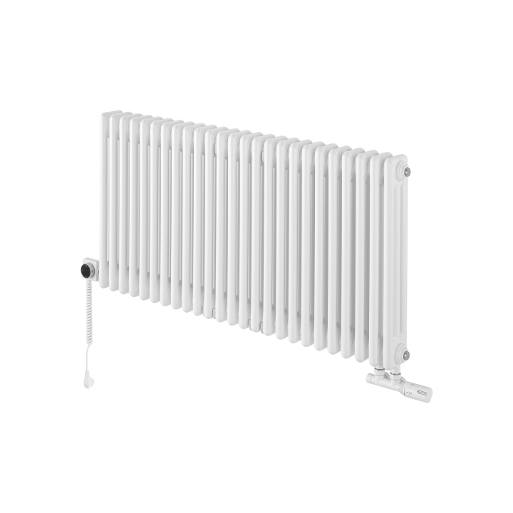 Grzejnik dekoracyjny hybrydowy poziomy CL3E 575x1145 biały SQUARE