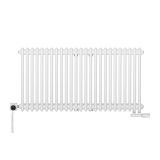 Grzejnik dekoracyjny hybrydowy poziomy CL3E 575x1145 biały SQUARE