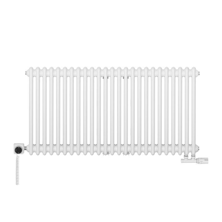 Grzejnik dekoracyjny hybrydowy poziomy CL3E 575x1145 biały SQUARE