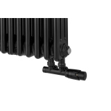 Grzejnik żeberkowy poziomy retro Column Line CL3E-575x470-D50L/P czarny