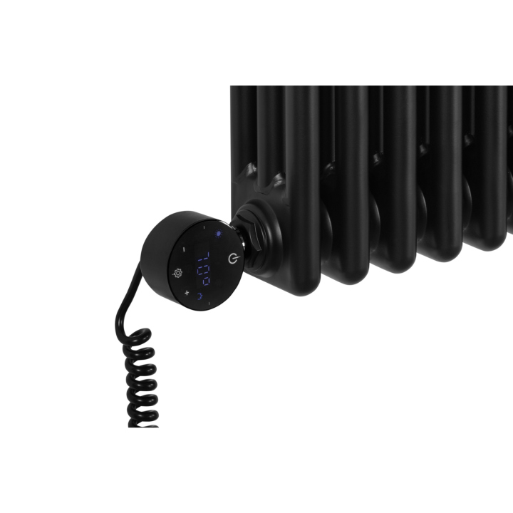 Grzejnik żeberkowy poziomy retro Column Line CL3E-575x920-D50L/P czarny