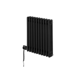 Grzejnik żeberkowy poziomy retro Column Line CL3E-575x470-D50L/P czarny