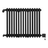 Grzejnik żeberkowy poziomy retro Column Line CL2E-575x695-B500 czarny