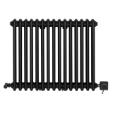 Grzejnik żeberkowy poziomy retro Column Line CL2E-575x695-B500 czarny