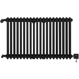 Grzejnik żeberkowy poziomy retro Column Line CL2E-575x920-B500 czarny