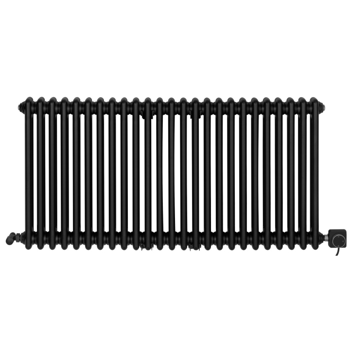 Grzejnik żeberkowy poziomy retro Column Line CL2E-575x1145-B500 czarny