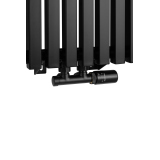 Grzejnik dekoracyjny hybrydowy Nomad ND1E 1600x360 czarny SQUARE