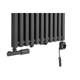Grzejnik dekoracyjny hybrydowy Concert 1800x530 grafit SQUARE
