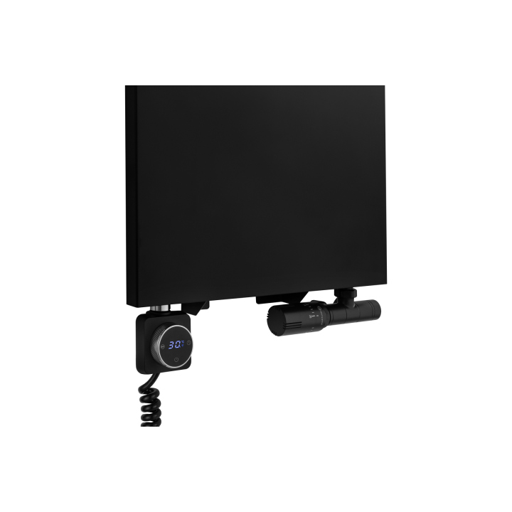 Grzejnik dekoracyjny hybrydowy płaski Concert 1600x400 czarny SQUARE