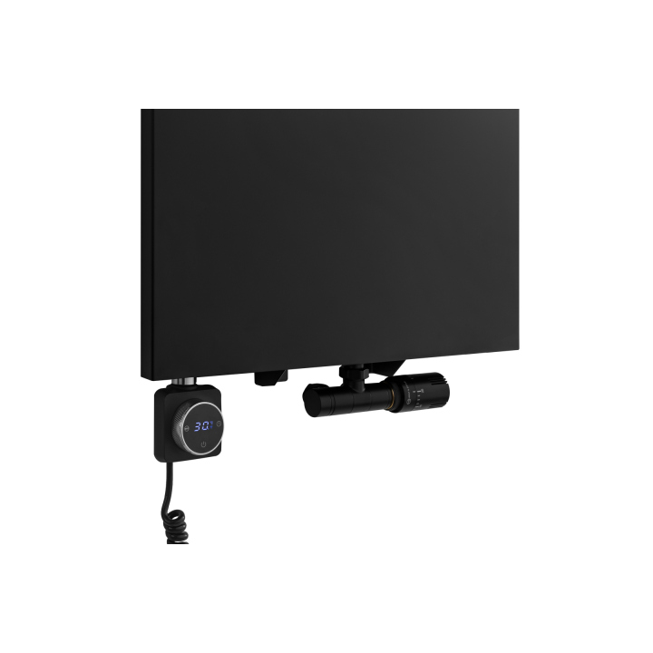 Grzejnik dekoracyjny hybrydowy płaski Concert 1600x500 czarny SQUARE