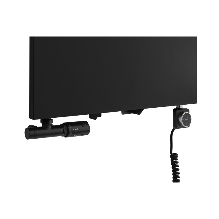 Grzejnik dekoracyjny hybrydowy płaski Concert 1800x600 czarny SQUARE