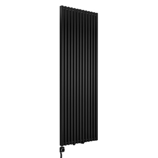 Grzejnik dekoracyjny elektryczny Concert 1800x630 czarny, grzałka z lewej strony