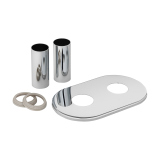 Zestaw maskujący z rozetą podwójną, chrom