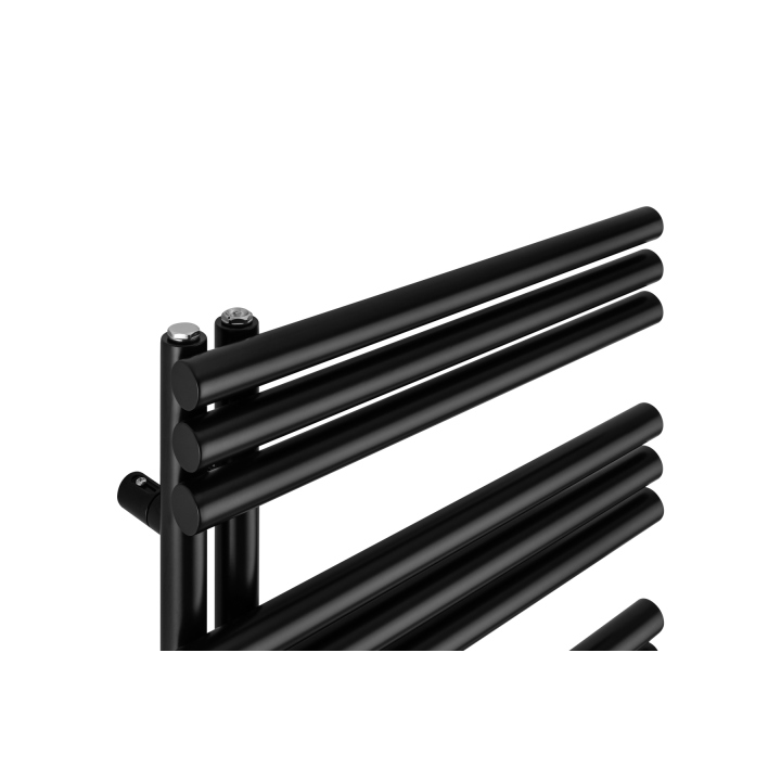 Grzejnik łazienkowy elektryczny Zodiak 1557x600 czarny, grzałka z lewej strony