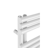 Grzejnik łazienkowy elektryczny Zodiak 942x400 biały, grzałka z lewej strony