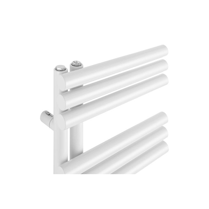 Grzejnik łazienkowy elektryczny Zodiak 942x400 biały, grzałka z lewej strony