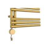 Grzejnik łazienkowy elektryczny Zodiak 1147x500 złoty, grzałka z lewej strony