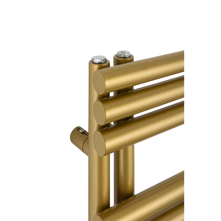 Grzejnik łazienkowy elektryczny Zodiak 942x500 złoty, grzałka z lewej strony