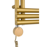 Grzejnik łazienkowy elektryczny Zodiak 942x400 złoty, grzałka z lewej strony