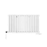 Grzejnik dekoracyjny hybrydowy poziomy Gilda 600x1062 biały SQUARE