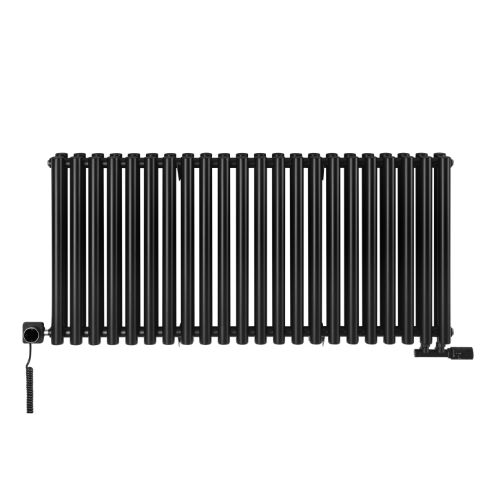 Grzejnik dekoracyjny hybrydowy poziomy Gilda 600x1298 czarny SQUARE