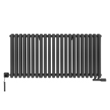 Grzejnik dekoracyjny hybrydowy poziomy Gilda 600x1298 grafit SQUARE