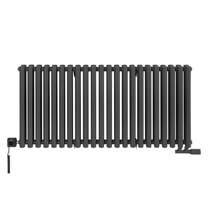 Grzejnik dekoracyjny hybrydowy poziomy Gilda 600x1298 grafit SQUARE