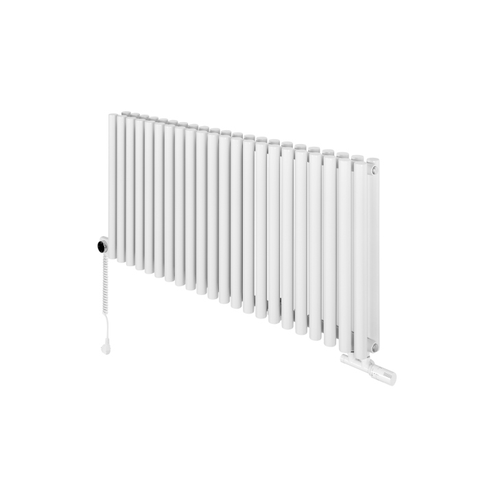 Grzejnik dekoracyjny hybrydowy poziomy Gilda 600x1298 biały SQUARE