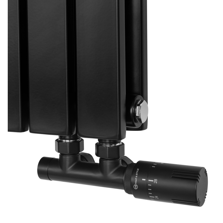 Grzejnik dekoracyjny hybrydowy poziomy Judy 600x1298 czarny SQUARE