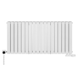 Grzejnik dekoracyjny hybrydowy poziomy Wanted 600x1224 biały SQUARE