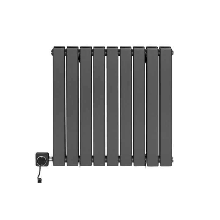 Grzejnik dekoracyjny elektryczny Wanted WD2E 600x612 grafit, grzałka z lewej strony