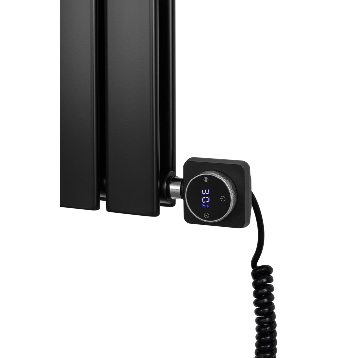 Grzejnik dekoracyjny elektryczny Wanted WD2E 600x1020 czarny, grzałka z prawej strony