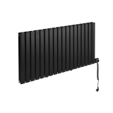Grzejnik dekoracyjny elektryczny Wanted WD2E 600x1224 czarny, grzałka z prawej strony