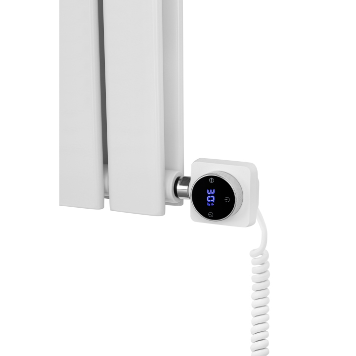 Grzejnik dekoracyjny elektryczny Wanted WD2E 600x612 biały, grzałka z prawej strony