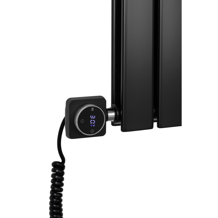 Grzejnik dekoracyjny elektryczny Wanted WD2E 600x1224 czarny, grzałka z lewej strony