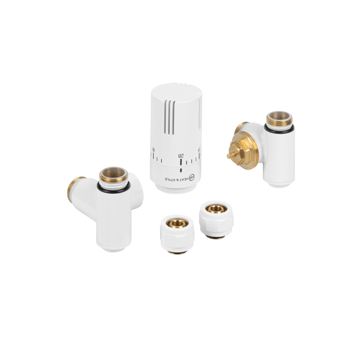 Zestaw termostatyczny Hybrid Valve Invest, biały prawy