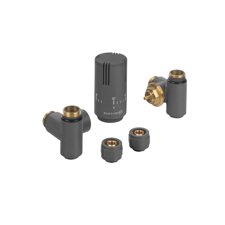 Zestaw termostatyczny Hybrid Valve Invest, grafit prawy